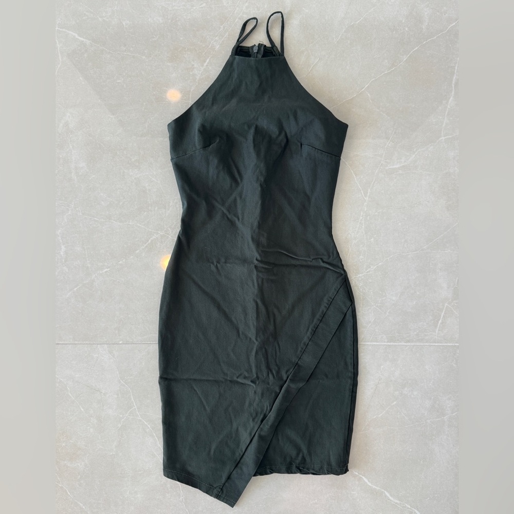 a'gaci Dark Green Halter Dress